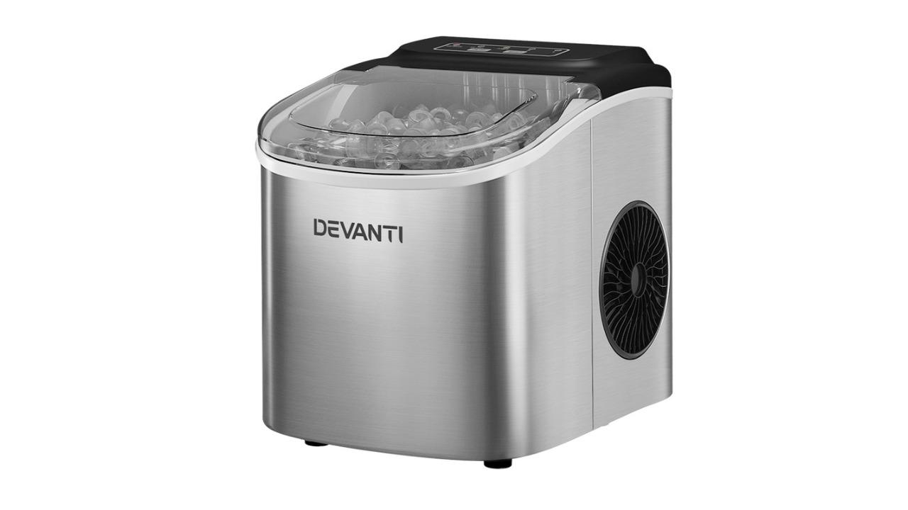 Devanti 12kg Ice Maker Machine with Self Cleaning Silver