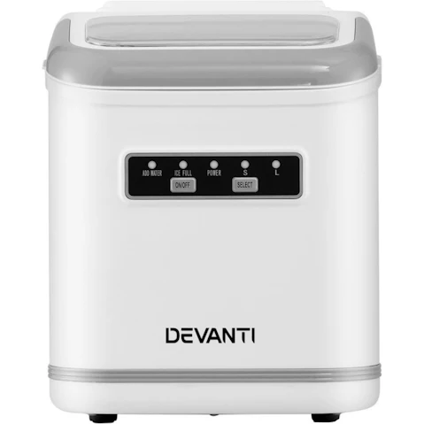 Devanti 1.3 Litre Portable Ice Maker Machine with Self Cleaning - White