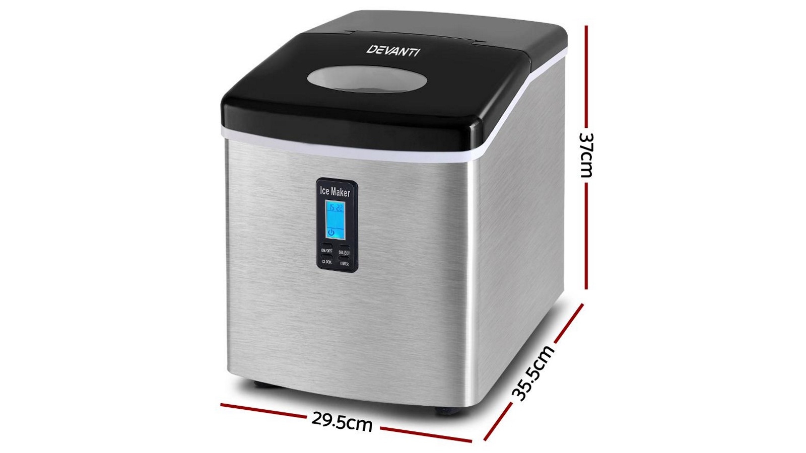 Devanti 3.2L 15kg Ice Cube Maker - Silver