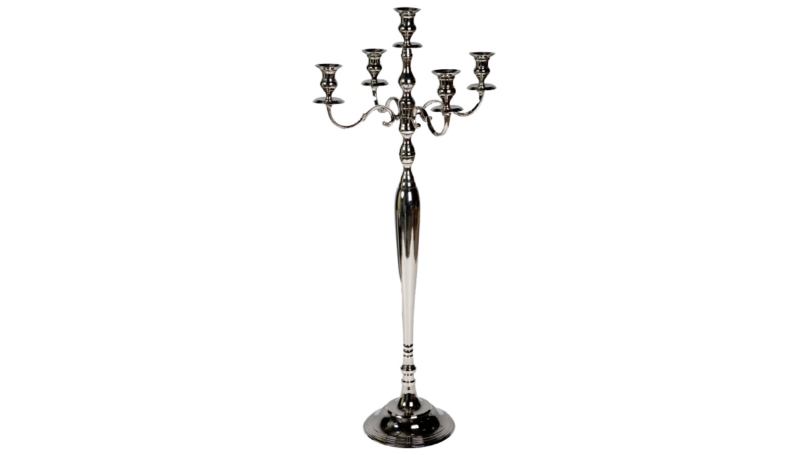 SSH Collection Elizabeth Tall 5 Candle Candelabra - Brass with Nickel Finish - 60cm