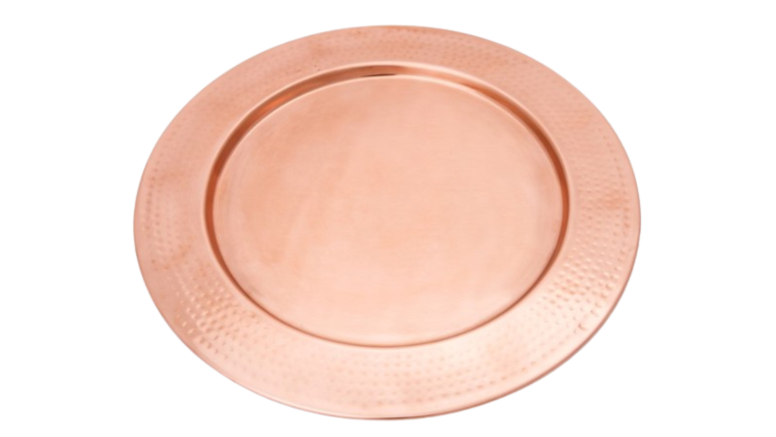 SSH Collection Discus Round Wide Serving Tray - Hammered Copper - Small