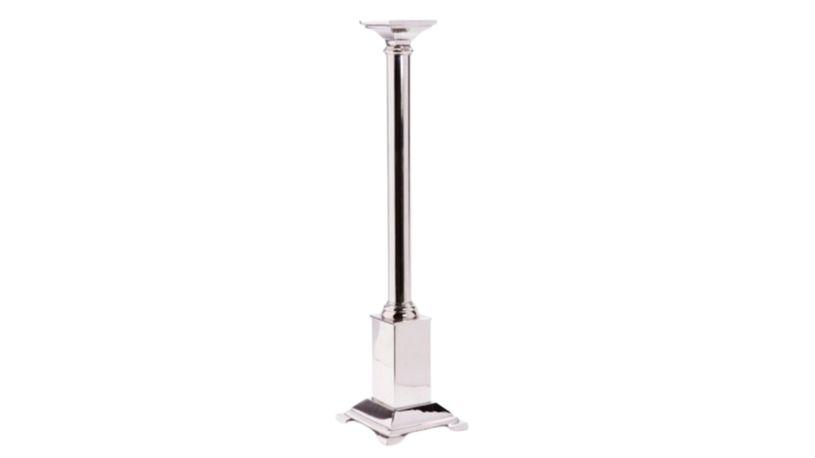 SSH Collection Dynasty 74cm Tall Square Based Candle Stand with Nickel Finish