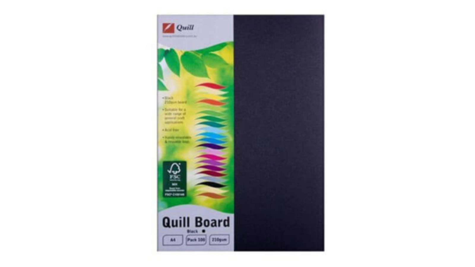 Quill Pack of 100 A4 Cardboard - Black