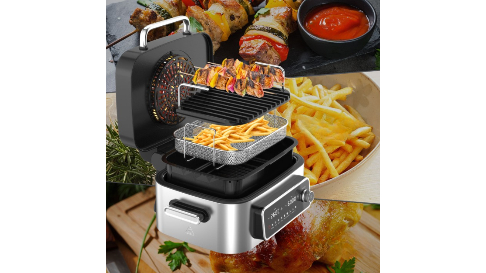 Kitchen Couture XLarge Air Grill Family Top Loading 6 Litre Air Fryer