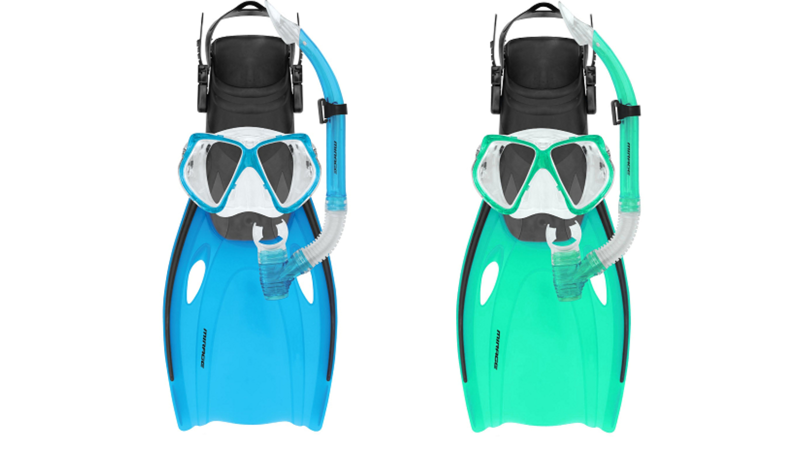 Mirage Nomad Snorkel Mask and Fin Set with Tempered Glass Lens