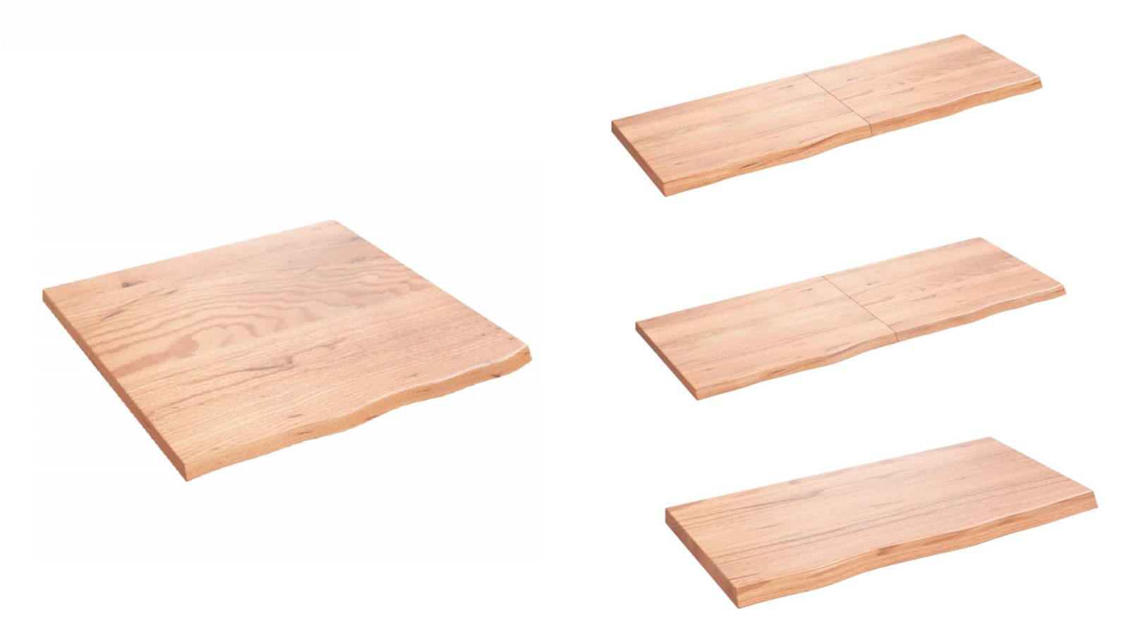 vidaXL Light Brown Treated Solid Oak Wood Wall Shelf
