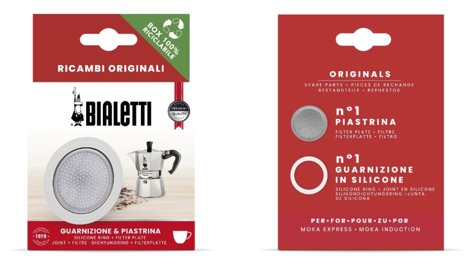 Bialetti Silicone Ring Gasket + Filter Plate for Aluminium Percolator - 12 Cup