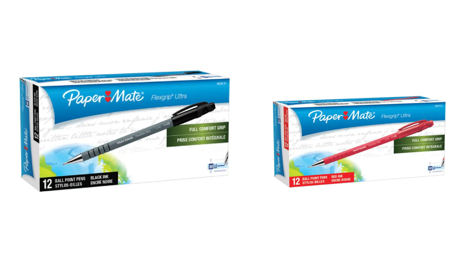 Papermate Pack of 12 Flexgrip Stick Medium Ballpoint Pen