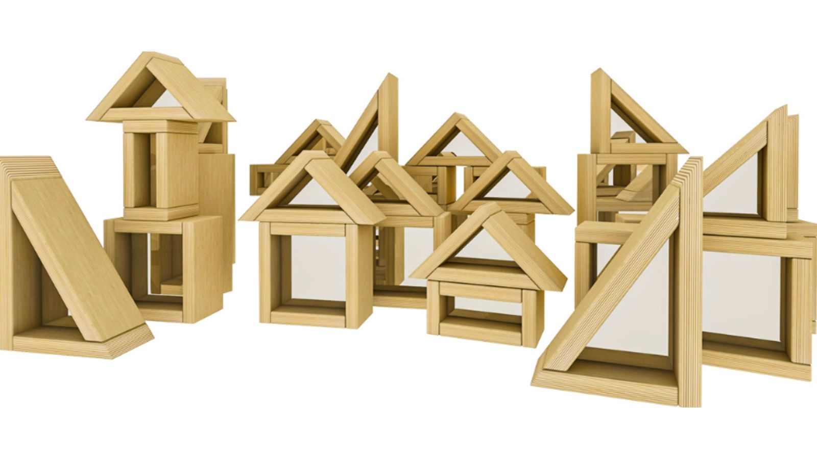 Jooyes Set of 40 Wooden Acrylic Mirror Building Blocks Harvey Norman