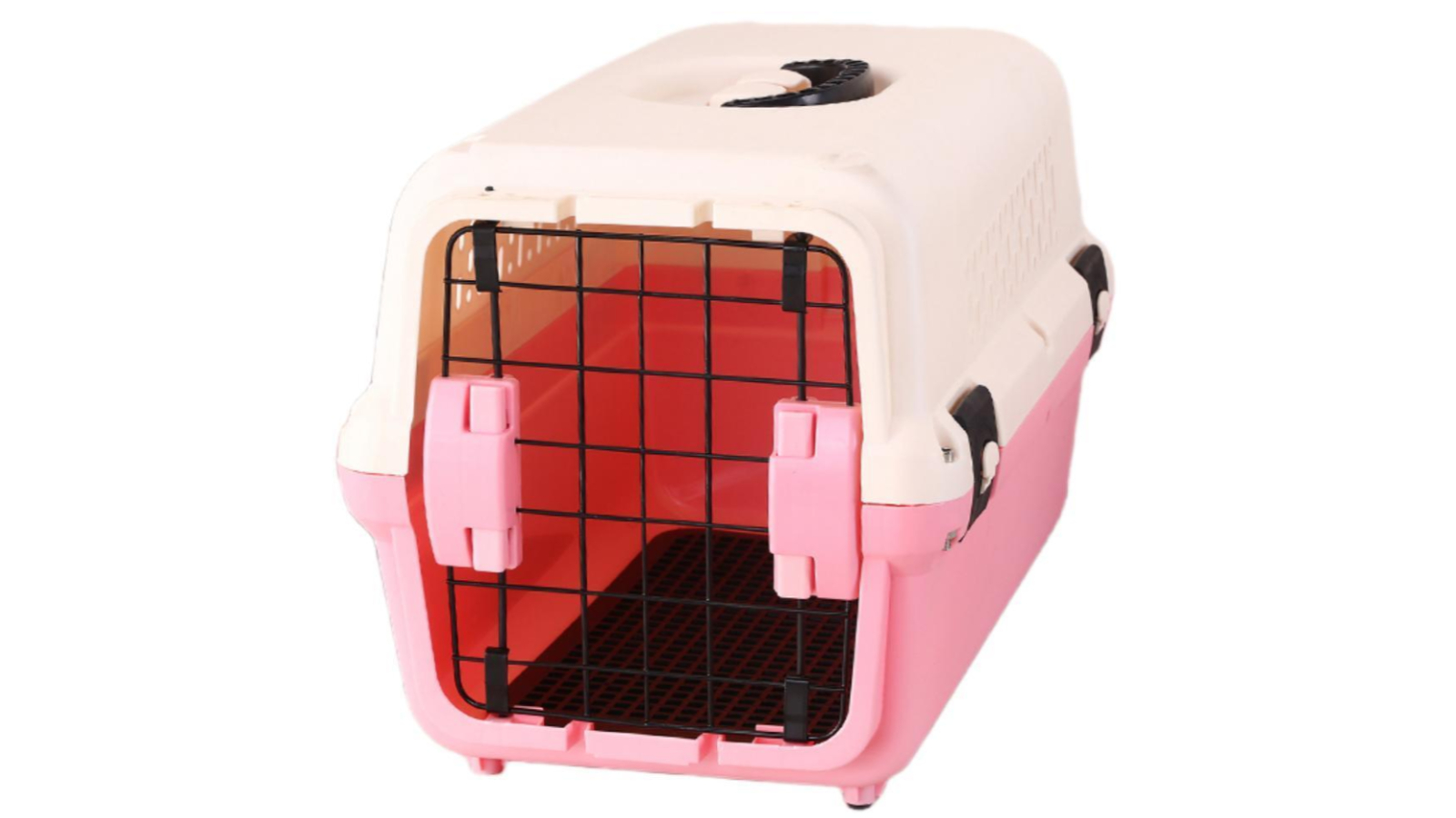 YES4PETS Portable Medium Pet Travel Cage with Tray and Window - Pink