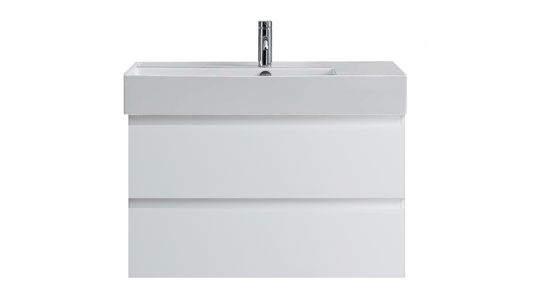 Parisi Pure Twenty 800mm Wall Hung Vanity in Matte Finish with Left