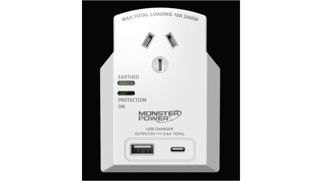 Monster Surge Protector Single Outlet with USB Harvey Norman