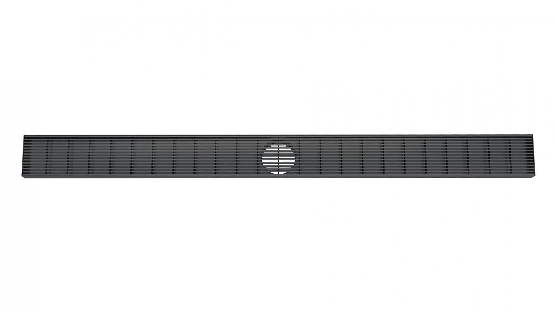 Linsol EzyFlow 1200 Linear Heelguard Channel Grate - Matte Black