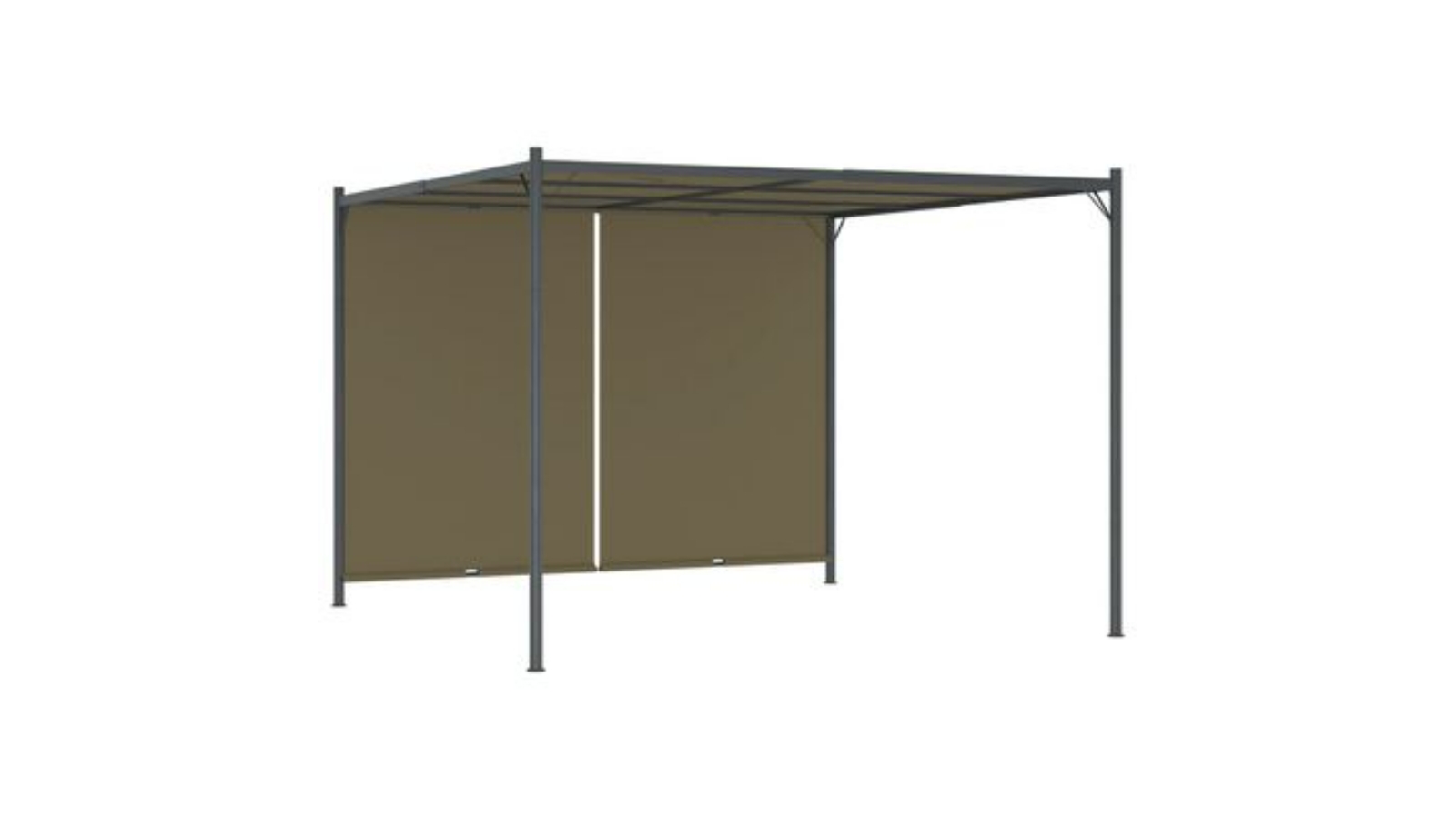 vidaXL 3 x 3 Metre 180 SQM Garden Pergola with Retractable Roof - Taupe