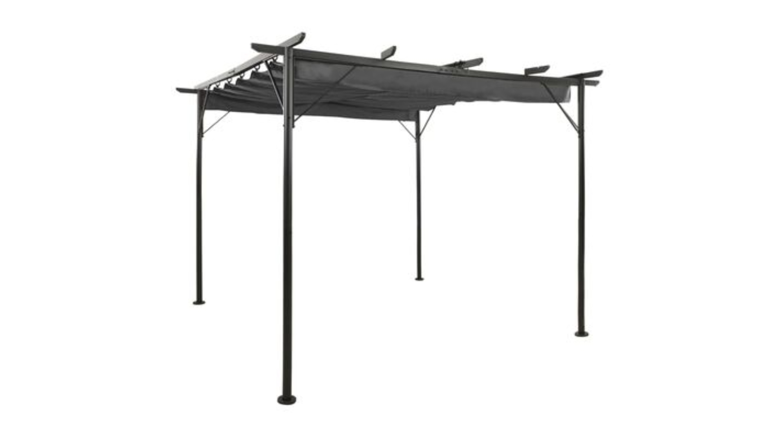 vidaXL 3 x 3 Metre Steel 180 SQM Pergola with Retractable Roof - Anthracite