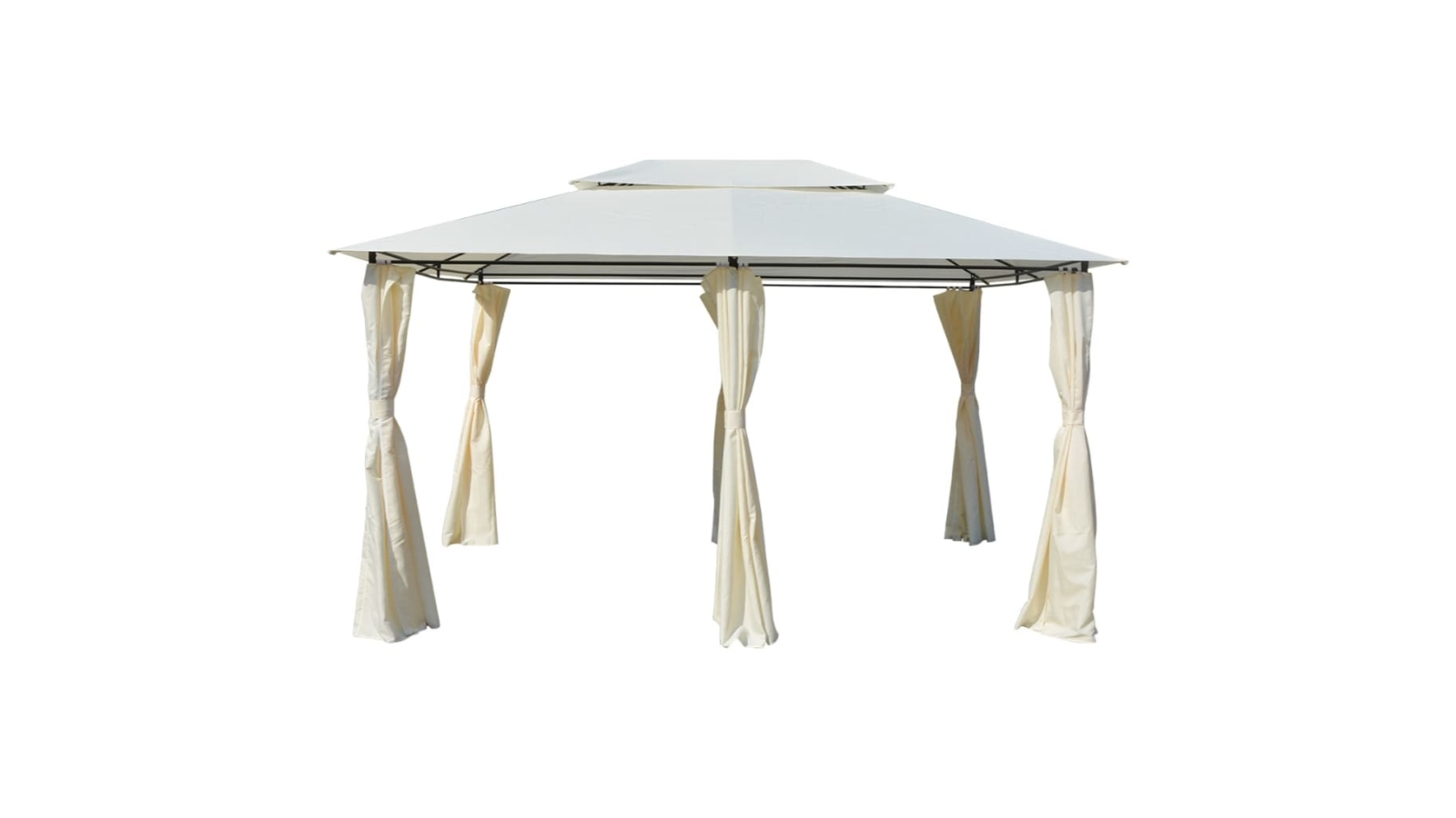 vidaXL White Garden Marquee with Curtains - 4 x 3m