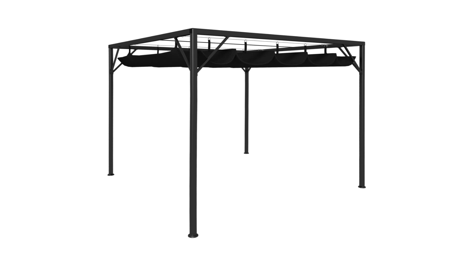 vidaXL 3 x 3m Garden Gazebo with Retractable Roof Canopy - Anthracite