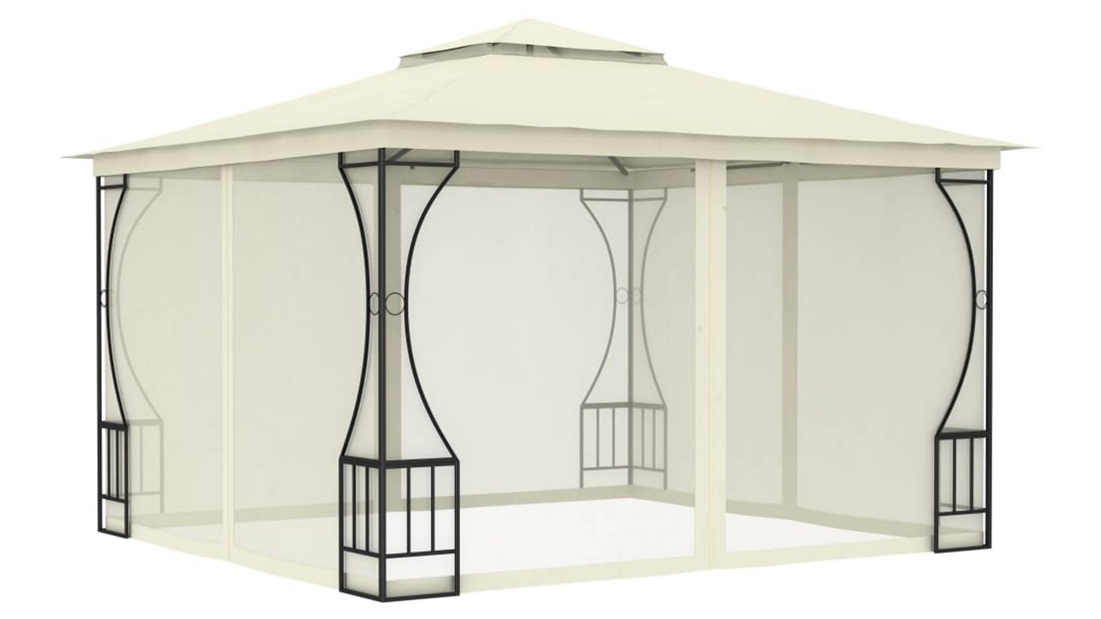 vidaXL 300x300x265cm Gazebo with Nets - Cream