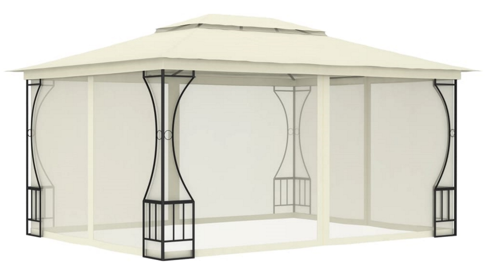 vidaXL 300x400x265cm Gazebo with Nets - Cream