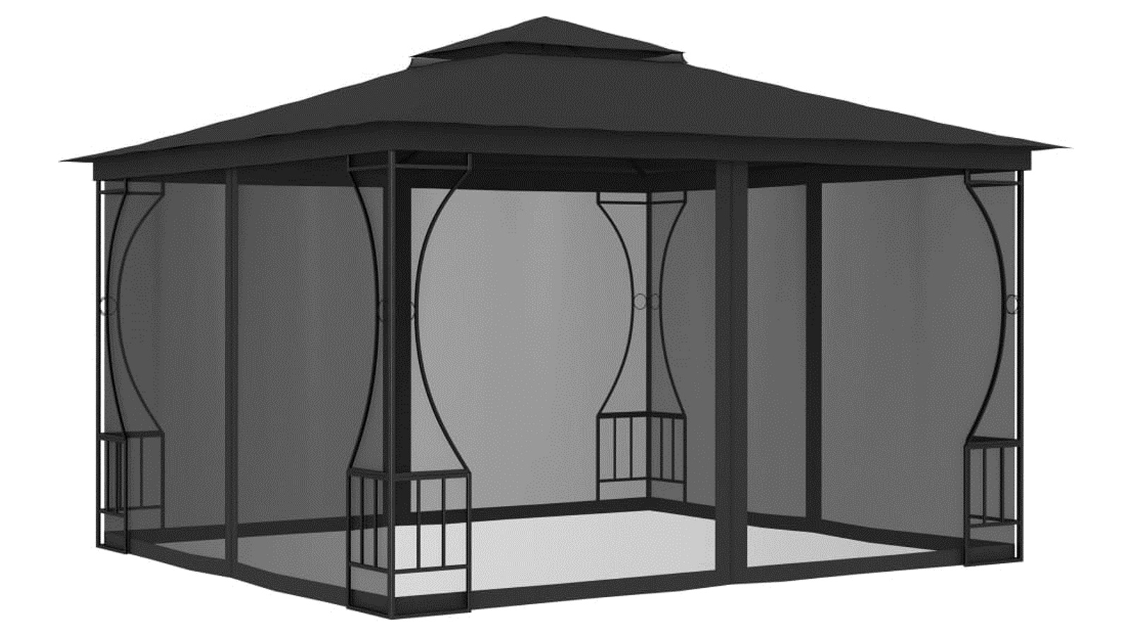 vidaXL 300x300x265cm Gazebo with Nets - Anthracite