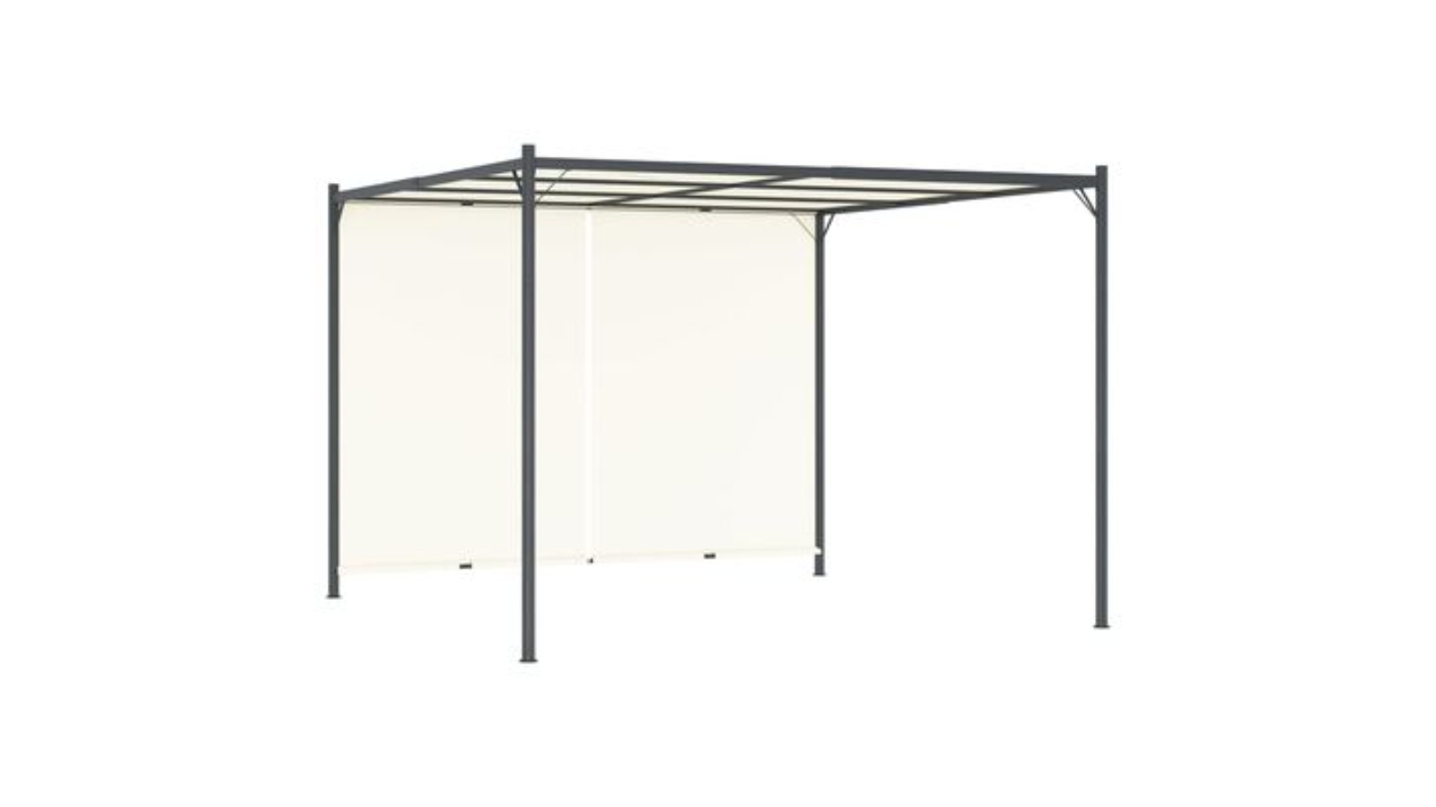 Pergola With Adjustable Roof Cream 3x3 M Steel - White