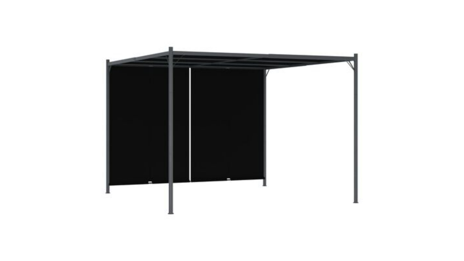 vidaXL Anthracite Garden Pergola with Retractable Roof - 3 x 3 m