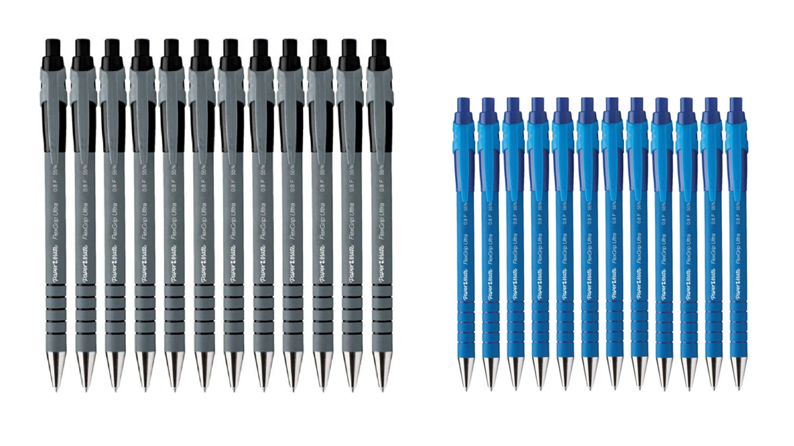 Papermate Pack of 12 Flexgrip Retractable .08cm Fine Ballpoint Pen