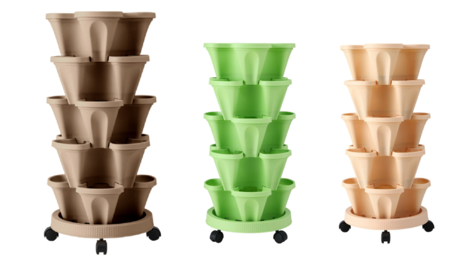 Green Fingers 5-Tier Garden Grey Vertical Strawberry Stackable Planter