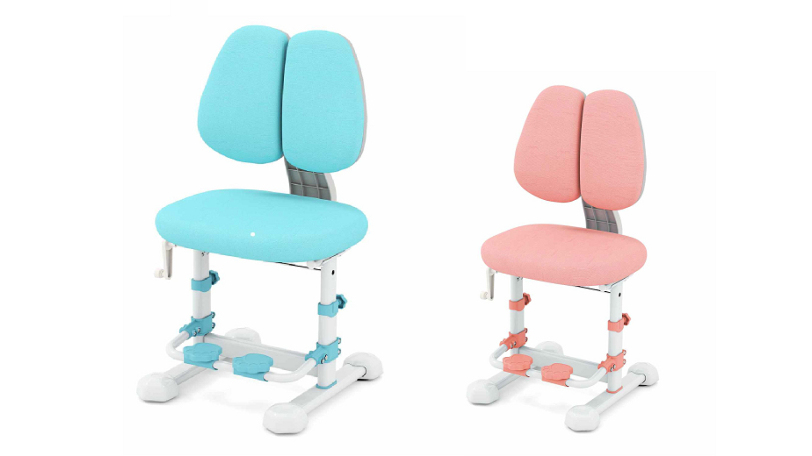 Costway Ergonomic Armless Study Office Chair with Double Backrest, Footrest