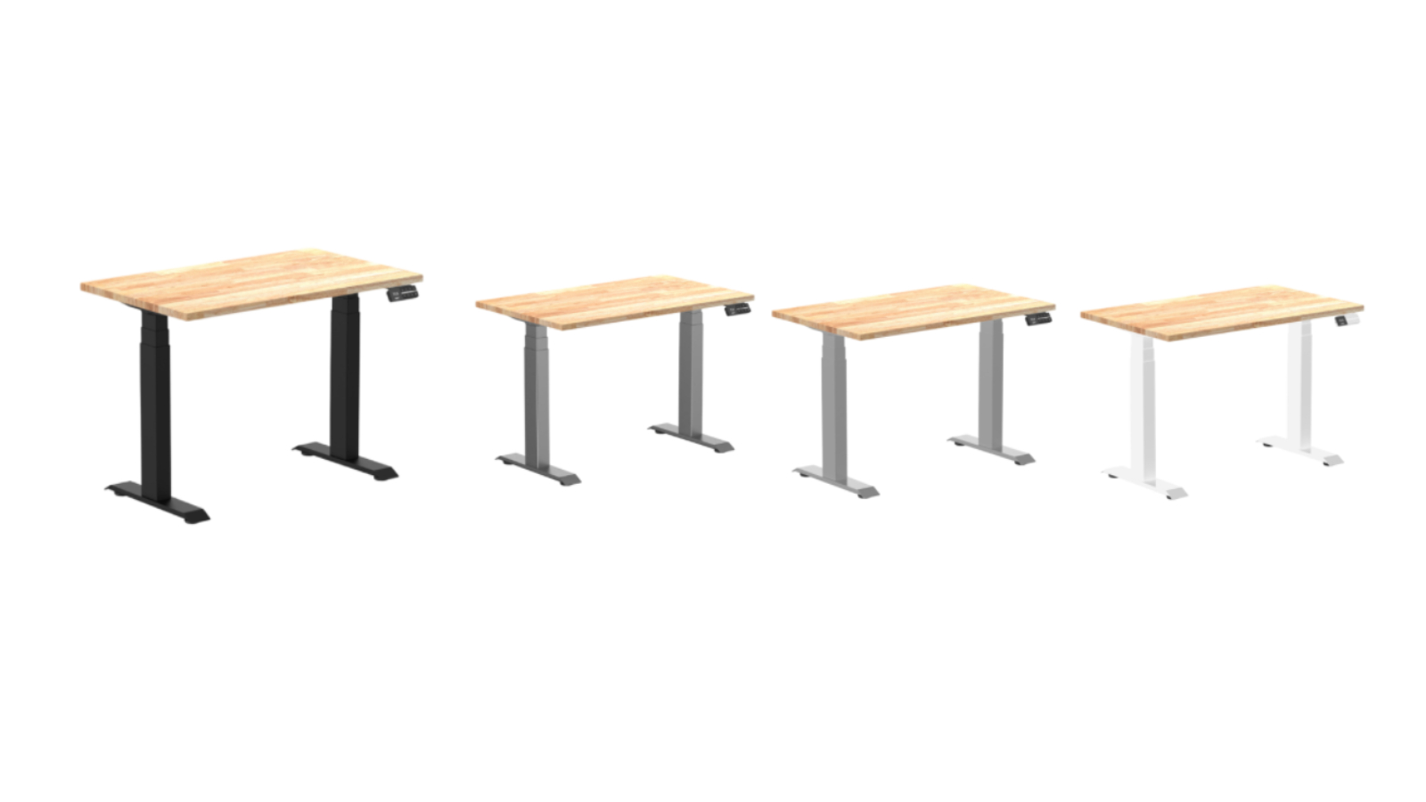 Desky Natural Dual Mini Rubberwood Sit Stand Desk