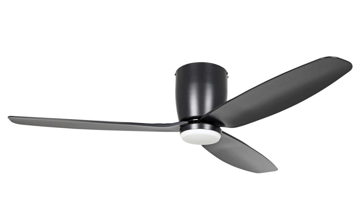 Eglo Tri-Colour Seacliff 52 DC 15W LED Fan - Black