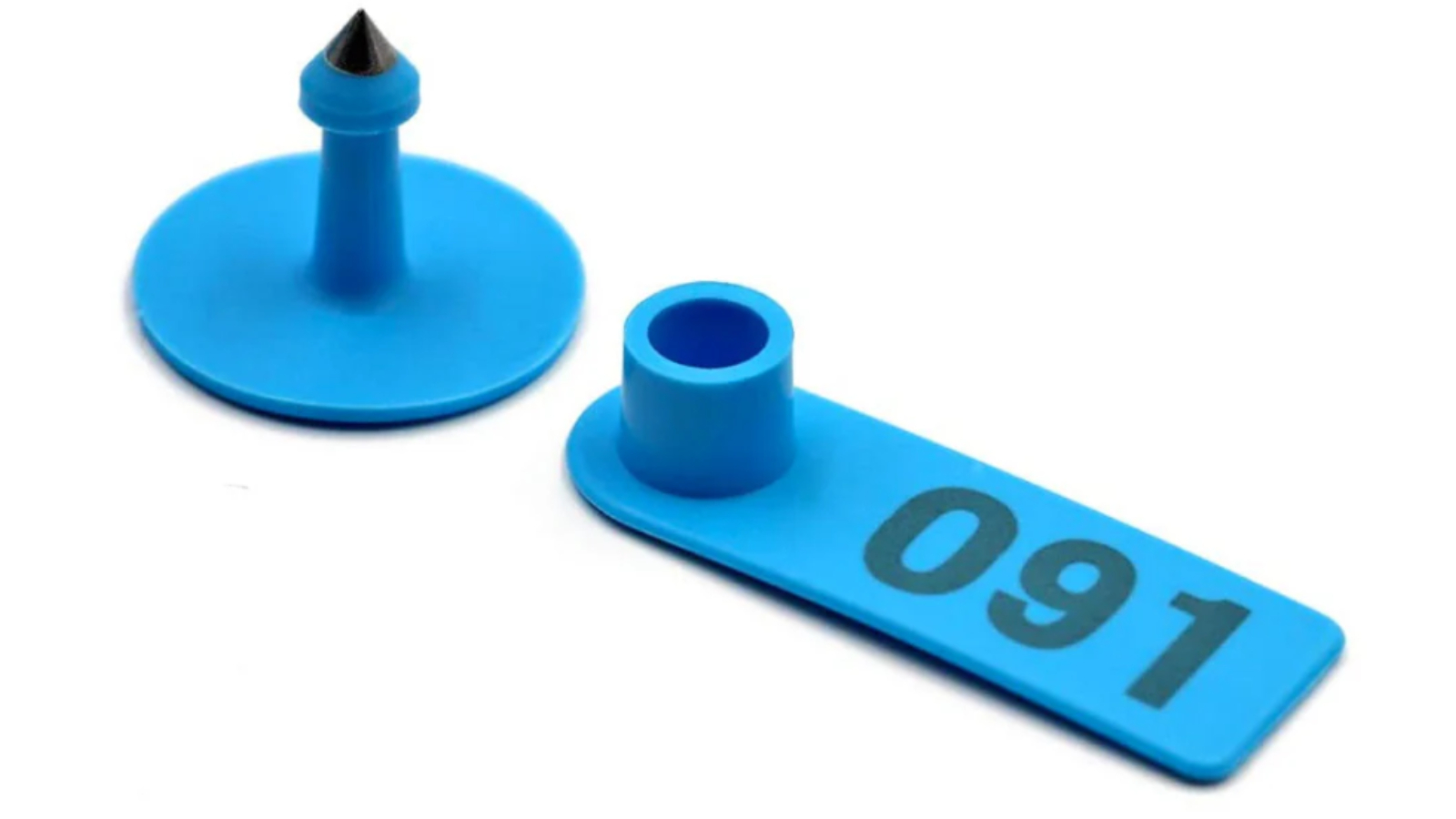 Rooster Farms Blue Round 1-100 Cattle Number Ear Tags Set