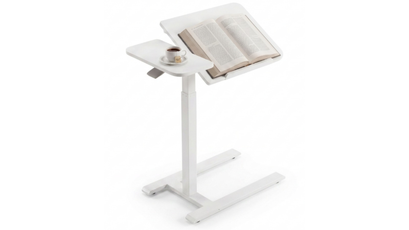 Viviendo Adjustable Height Dual Tilt Rolling Laptop Desk - White