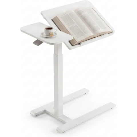 Viviendo Adjustable Height Dual Tilt Rolling Laptop Desk - White