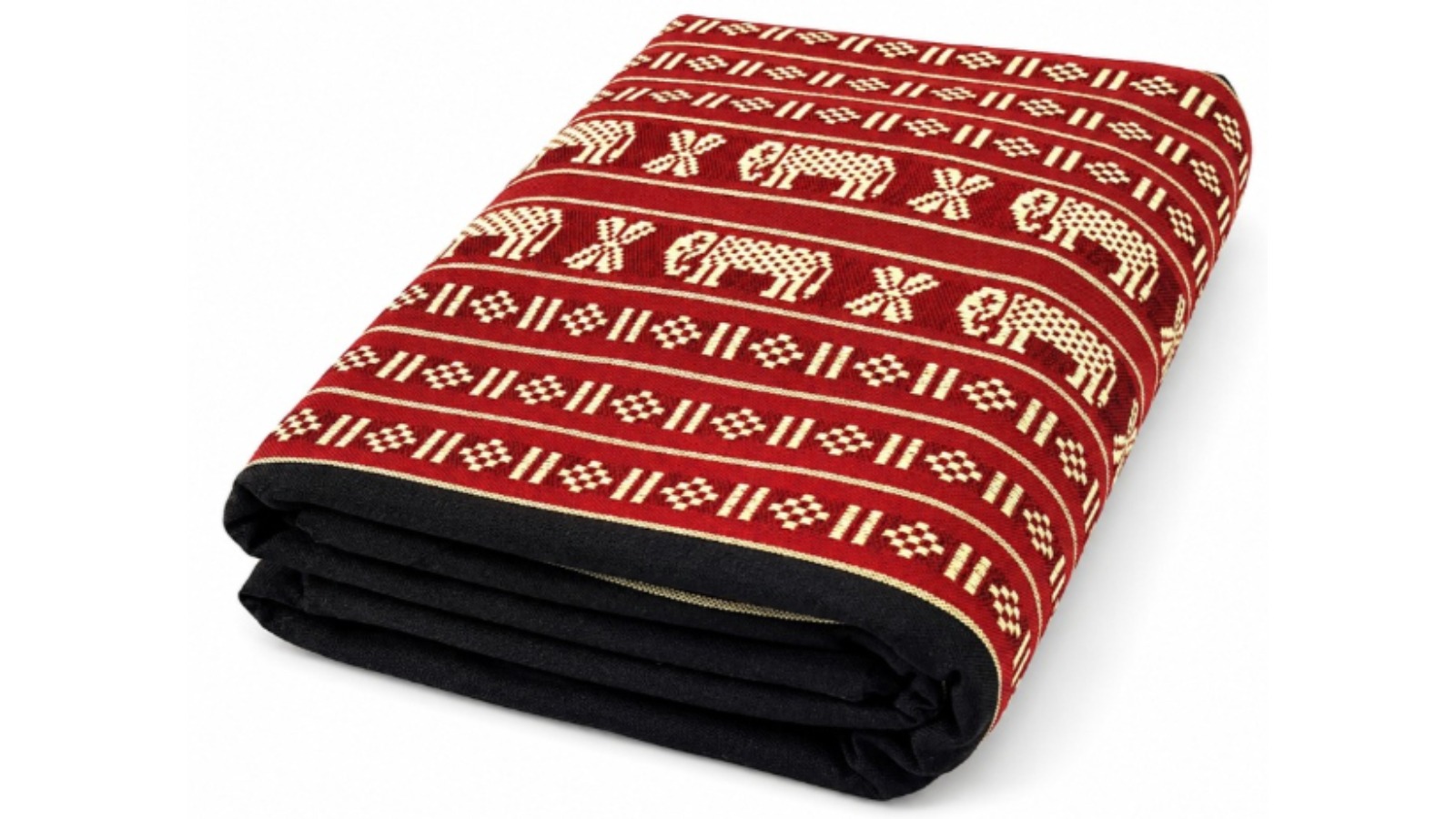 Mango Trees Large Thai Triangle Mattress Cotton Handmade  Protector Cover - Red