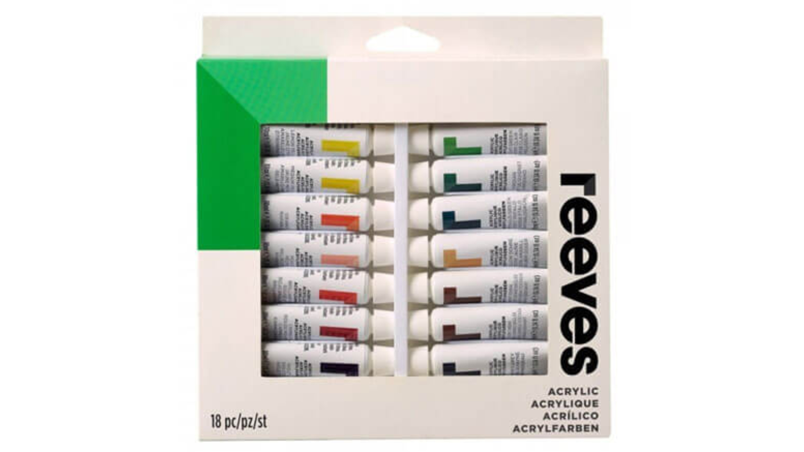 Reeves Pack of 18 Paint Tubes 12ml Acrylic Set