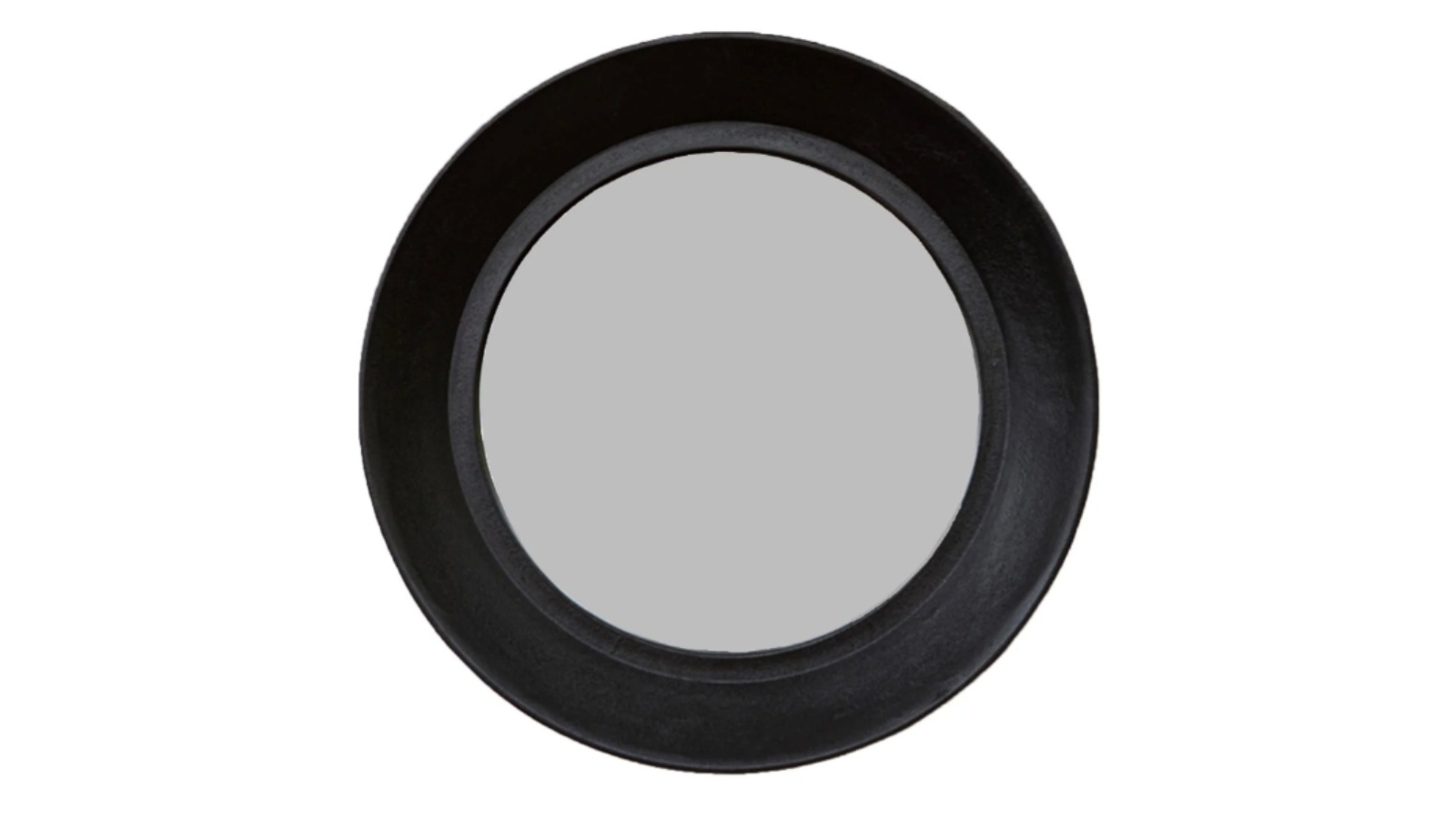 SSH Collection Zandra Black Wide Round Wall Mirror - 61cm