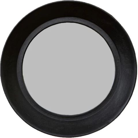 SSH Collection Zandra Black Wide Round Wall Mirror - 61cm