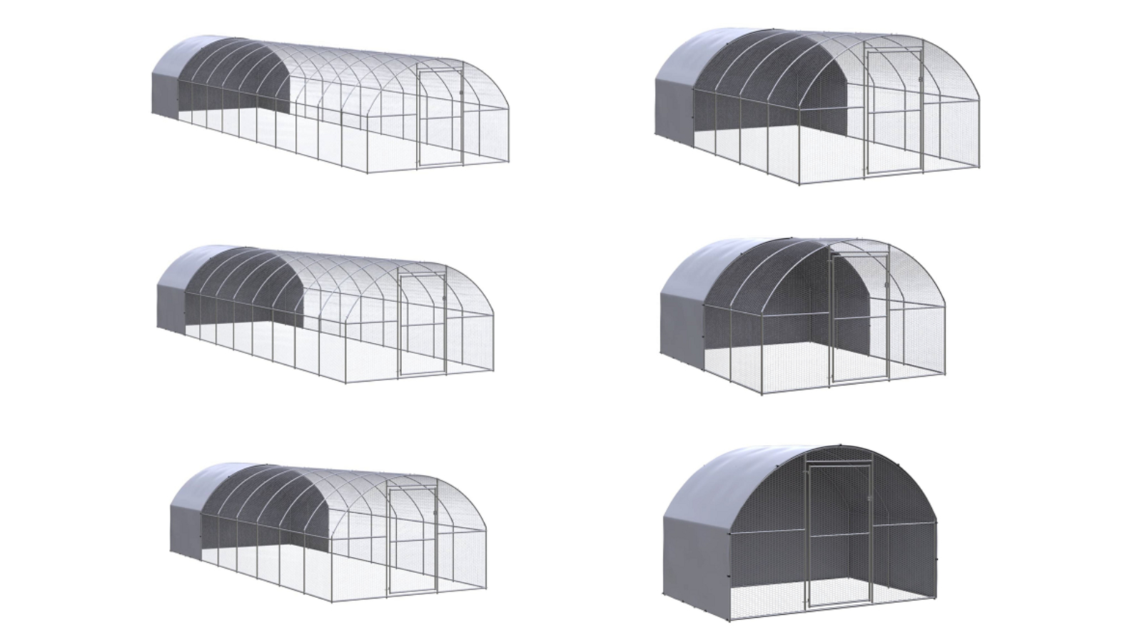 vidaXL Silver/Silver Grey Galvanised Steel Outdoor Chicken Coop