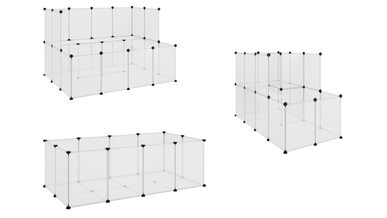 vidaXL Polypropylene and Steel Transparent Small Animal Cage