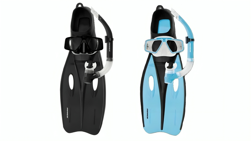 Mirage Challenger Snorkel Mask and Fin Set with Tempered Glass Lens