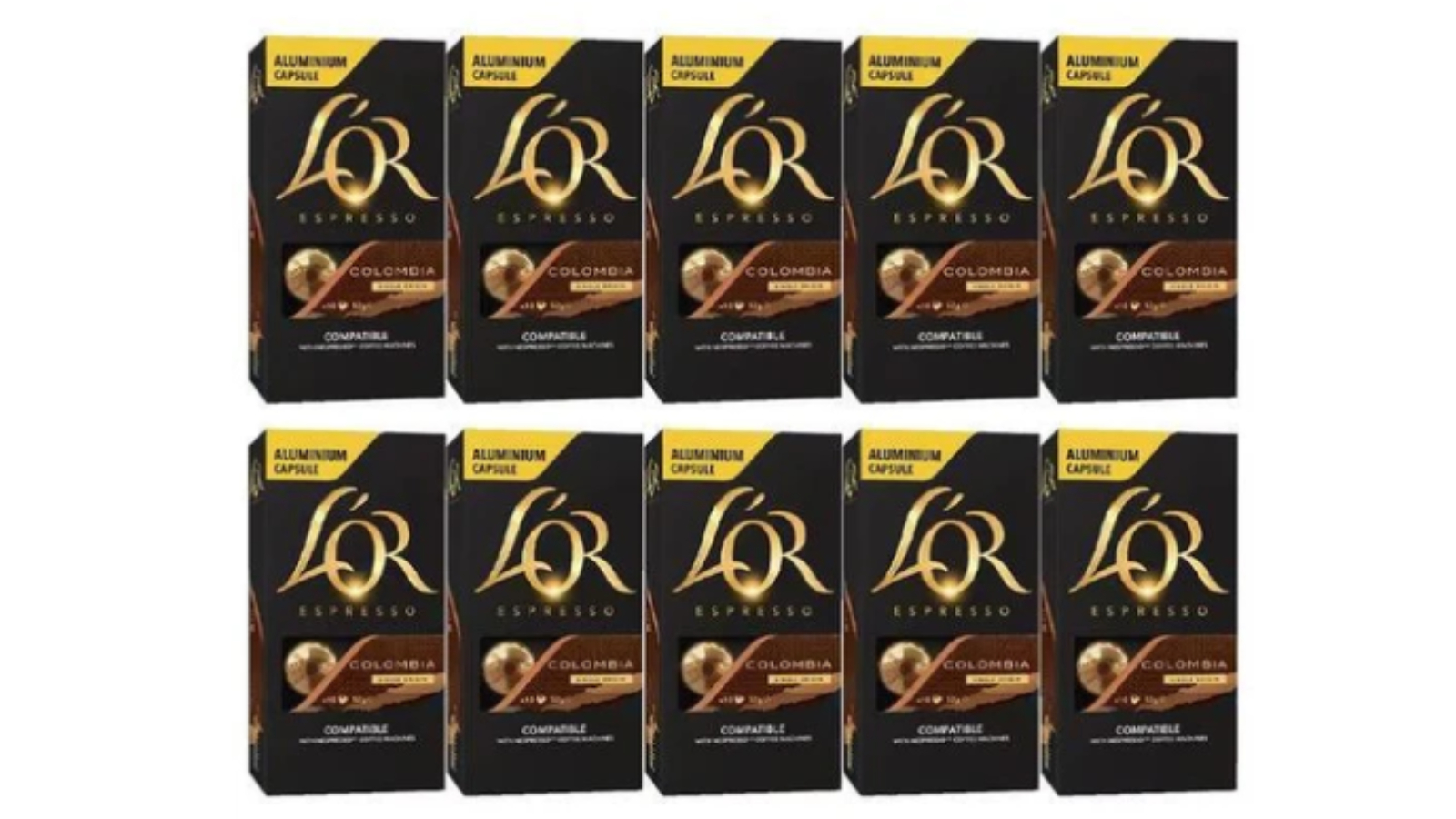 L'Or Espresso Coffee Pods Colombia Nespresso Machine Compatible - Box of 100