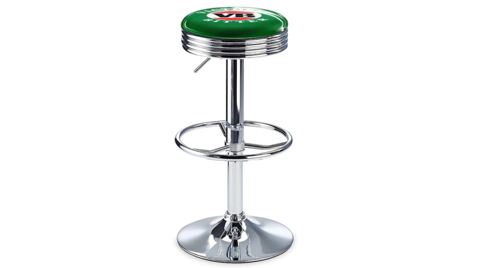 A Man & His Cave Victoria Bitter Retro Round 59cm Bar Stool -  Green