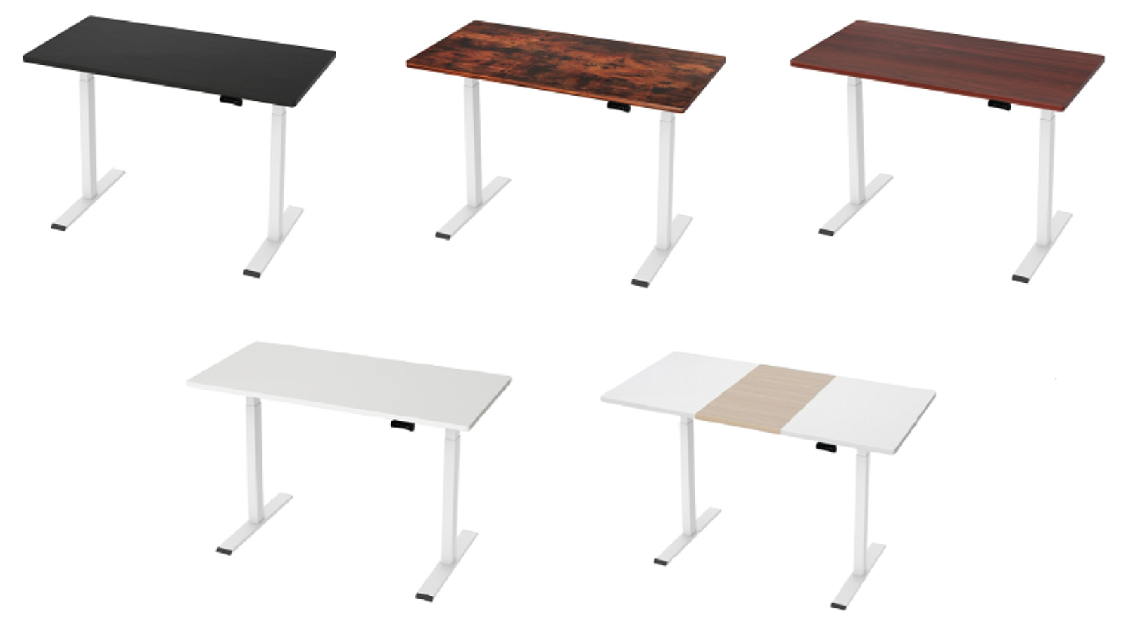 Artiss 120cm Dual Motor White Frame Electric Tabletop Standing Desk 3 Memory Sections
