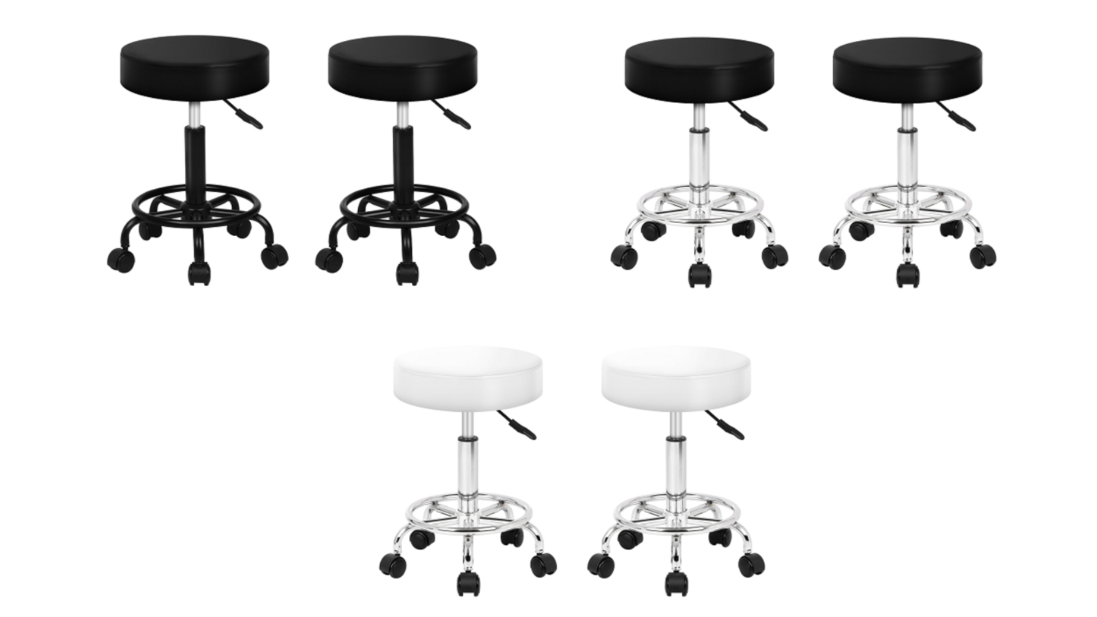 Alfordson Set of 2 Round Swivel Barber Hair Dress Gas Lift Salon Stool