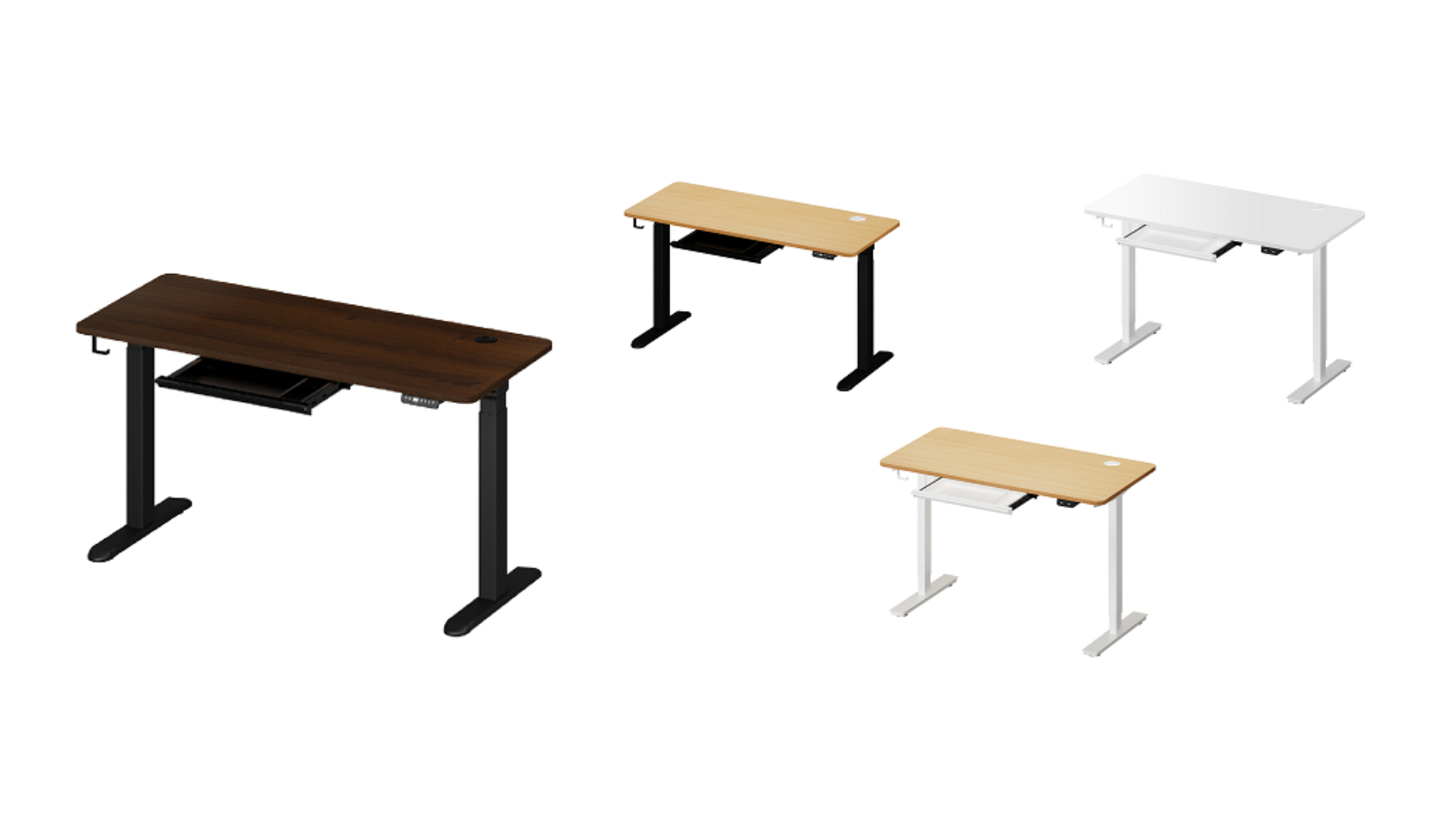 Oikiture Electric Height Adjustable Standing Desk with Drawer