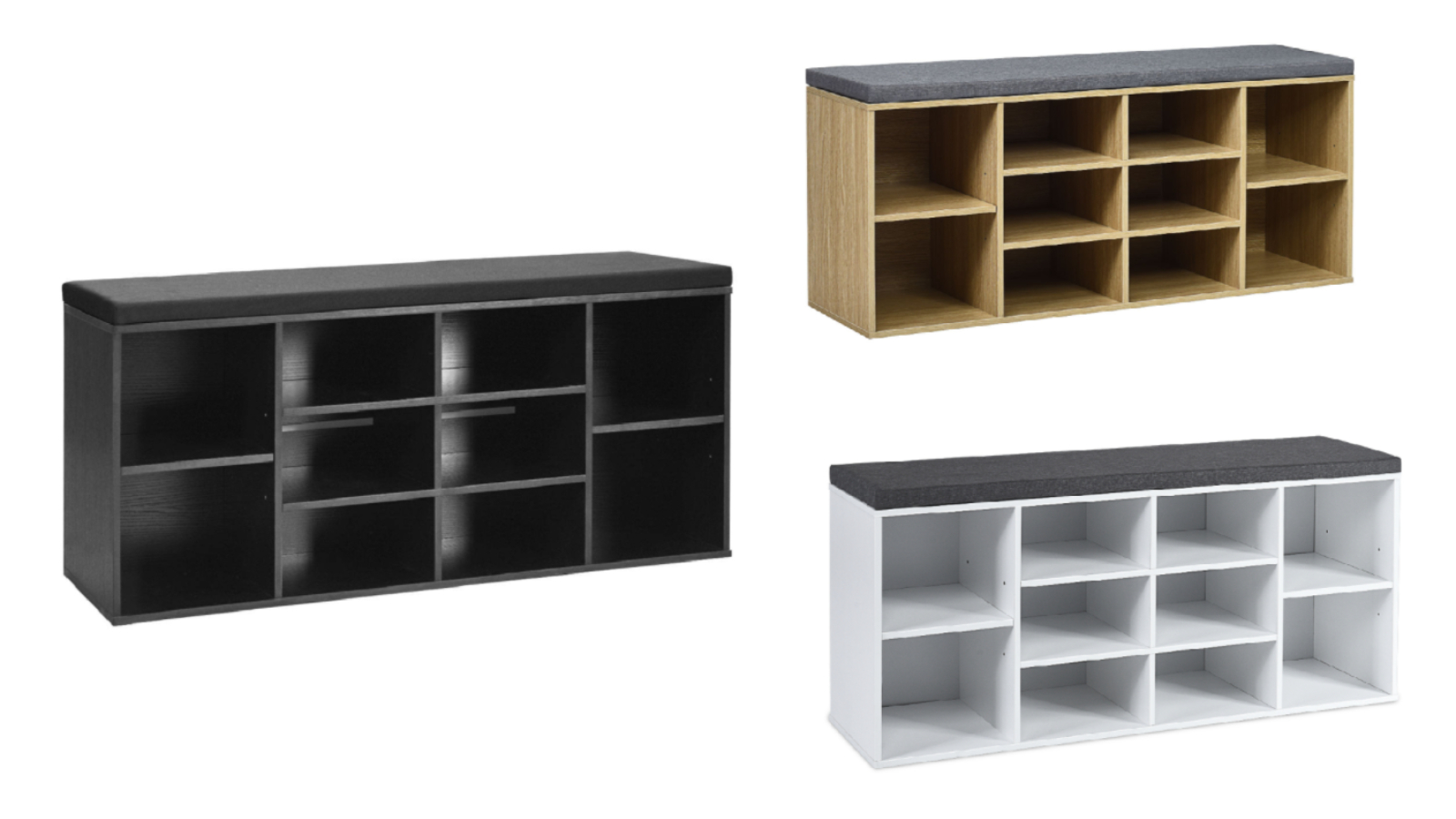 Costway Hallway Cupboard Shoe Storage Bench with Padded Seat