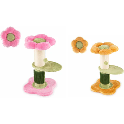 Costway 3-Tier Cat Flower Plush Tree with Padded Perch Scratching Post
