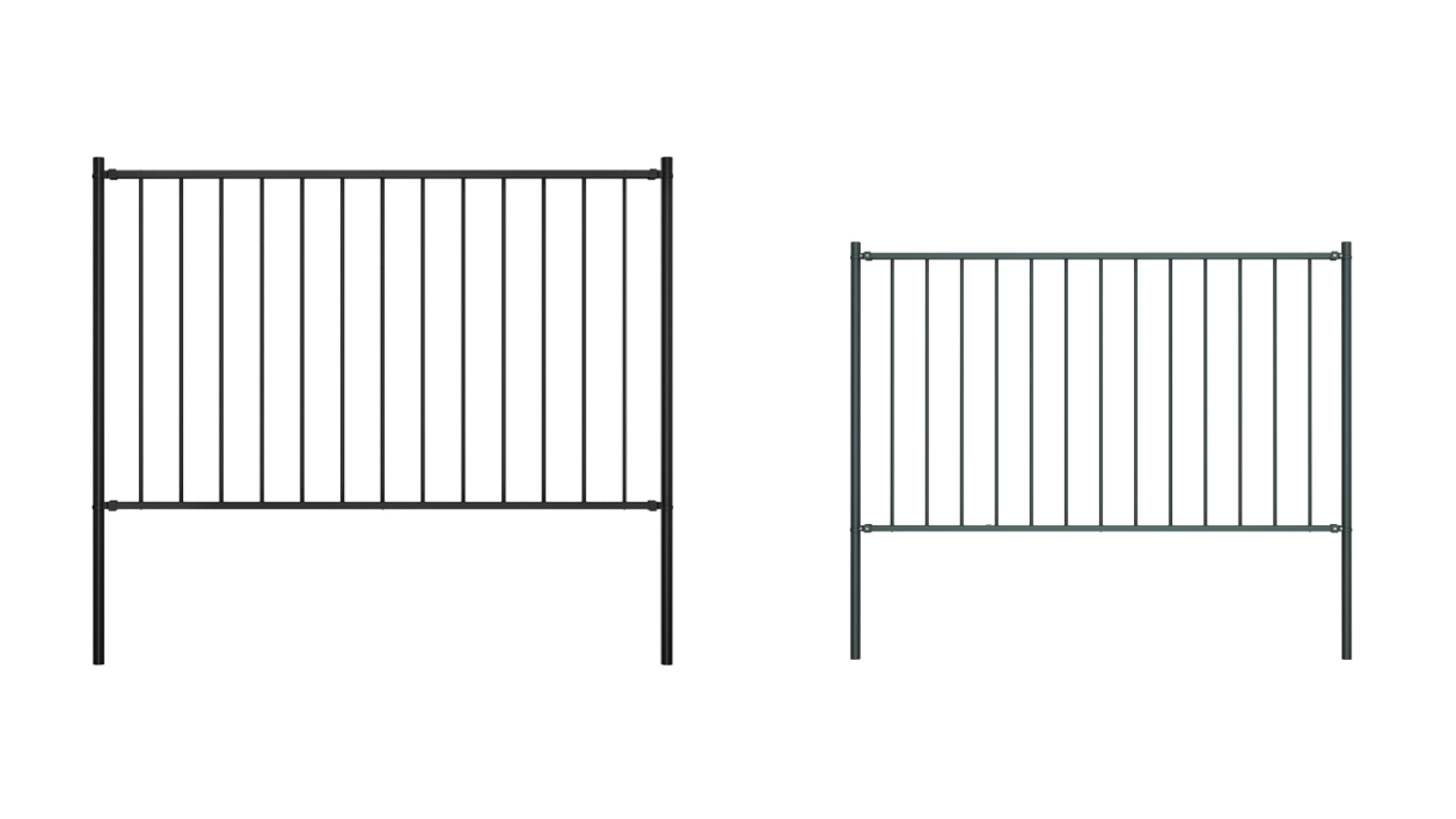 vidaXL Powder-Coated Steel Fence Panel with Post