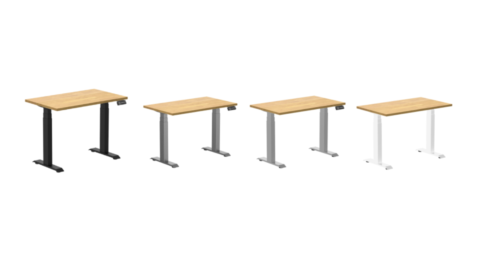 Desky Light Oak Dual Mini Rubberwood Sit Stand Desk